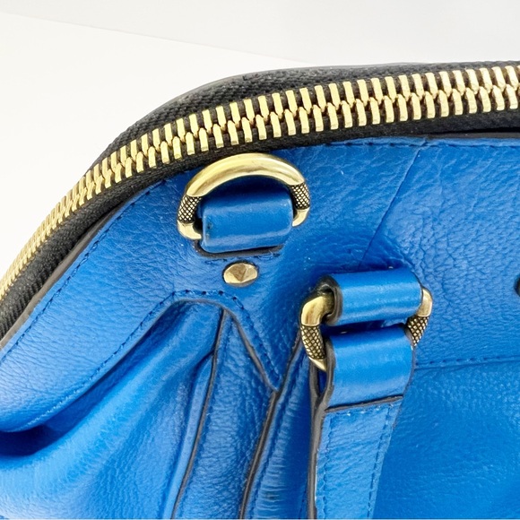 OrYany Anabelle Royal Blue Pebbled Leather Satchel Bag - Picture 4 of 16